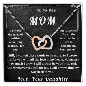 To My Dear Mom Interlocking Hearts Necklace - HEARTEN