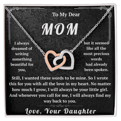 To My Dear Mom Interlocking Hearts Necklace - HEARTEN