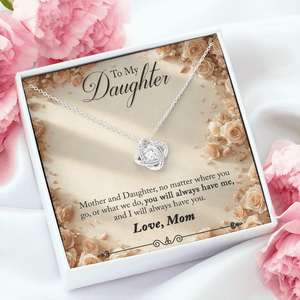 To My Daughter Love Knot Necklace from Mom - HEARTEN