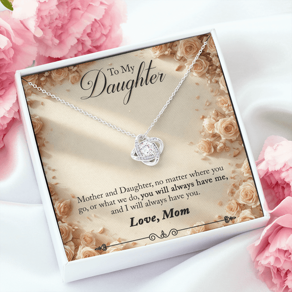 To My Daughter Love Knot Necklace from Mom - HEARTEN