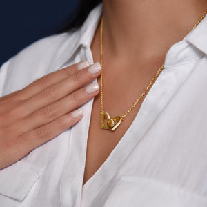To My Dear Mom Interlocking Hearts Necklace - HEARTEN
