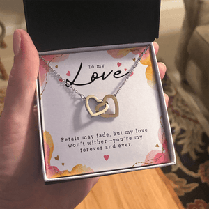 Interlocking Hearts Necklace (Yellow & White Gold Variants) - HEARTEN