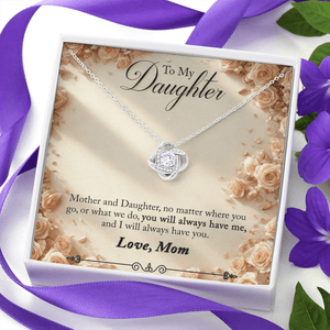 To My Daughter Love Knot Necklace from Mom - HEARTEN