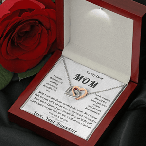 To My Dear Mom Interlocking Hearts Necklace - HEARTEN