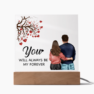 Personalized Acrylic Square Plaque – Light - Up Keepsake Gift - HEARTEN