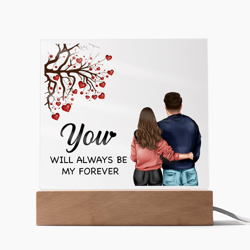 Personalized Acrylic Square Plaque – Light - Up Keepsake Gift - HEARTEN