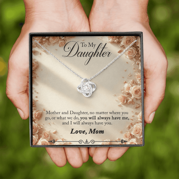 To My Daughter Love Knot Necklace from Mom - HEARTEN