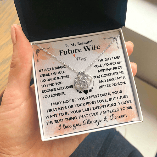 To My Beautiful Future Wife - Love Knot Necklace - HEARTEN